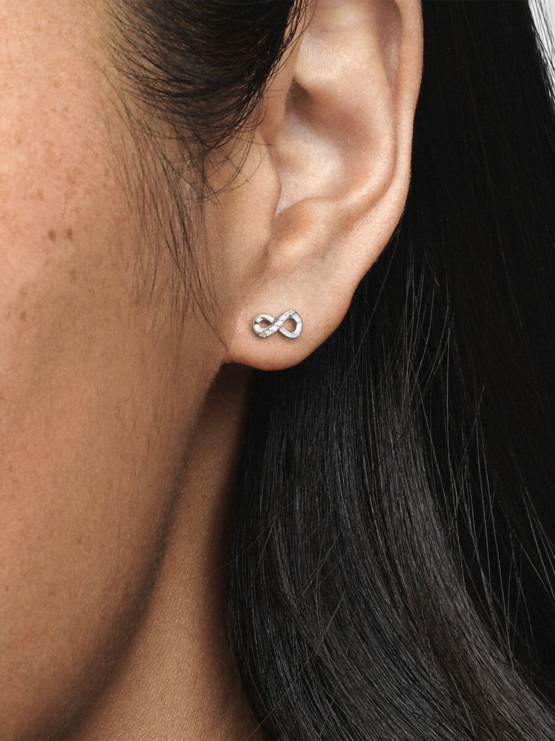 Sparkling Infinity Stud Earrings - Sterling Silver - 298820C01