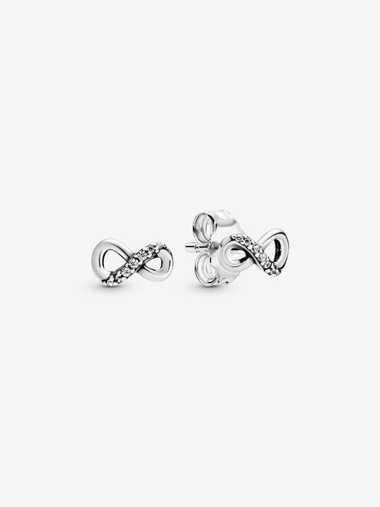 Sparkling Infinity Stud Earrings - Sterling Silver - 298820C01