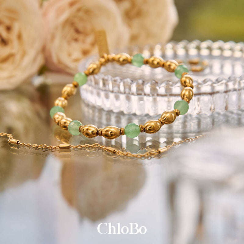 Good Fortune Aventurine Bracelet - Gold - GBAFRO