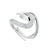 Hook Ring With Diamonds - Silver - HT019.SSWHRZ