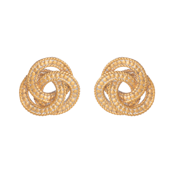 Timor Woven Stud Earrings - Gold - 304EGT