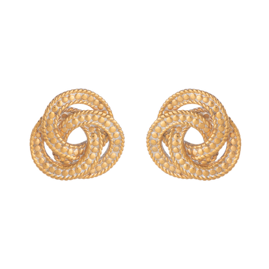 Timor Woven Stud Earrings - Gold - 304EGT