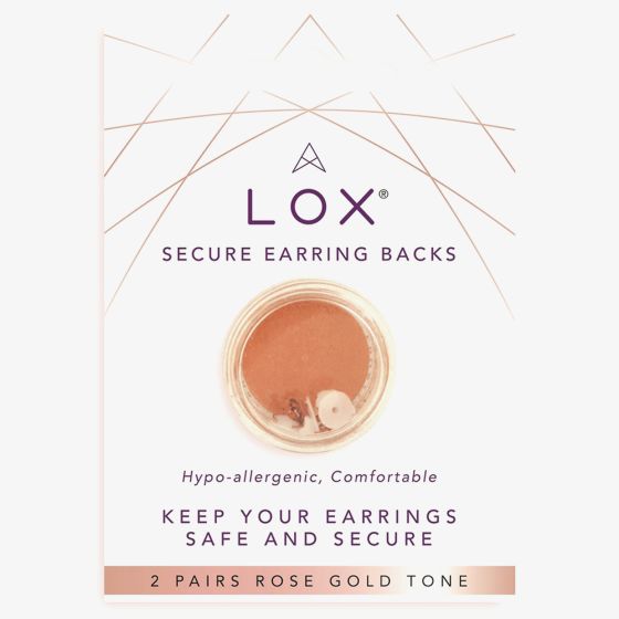 Lox Earring Backs, Rose Gold, Pack of 2 - LOX-2RE