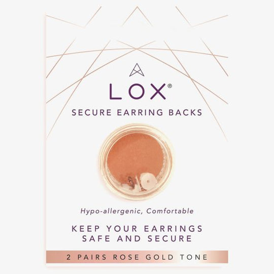 Lox Earring Backs, Rose Gold, Pack of 2 - LOX-2RE