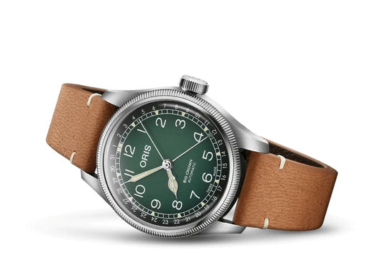 Oris X Cervo Volante Watch, Green/Cognac Brown