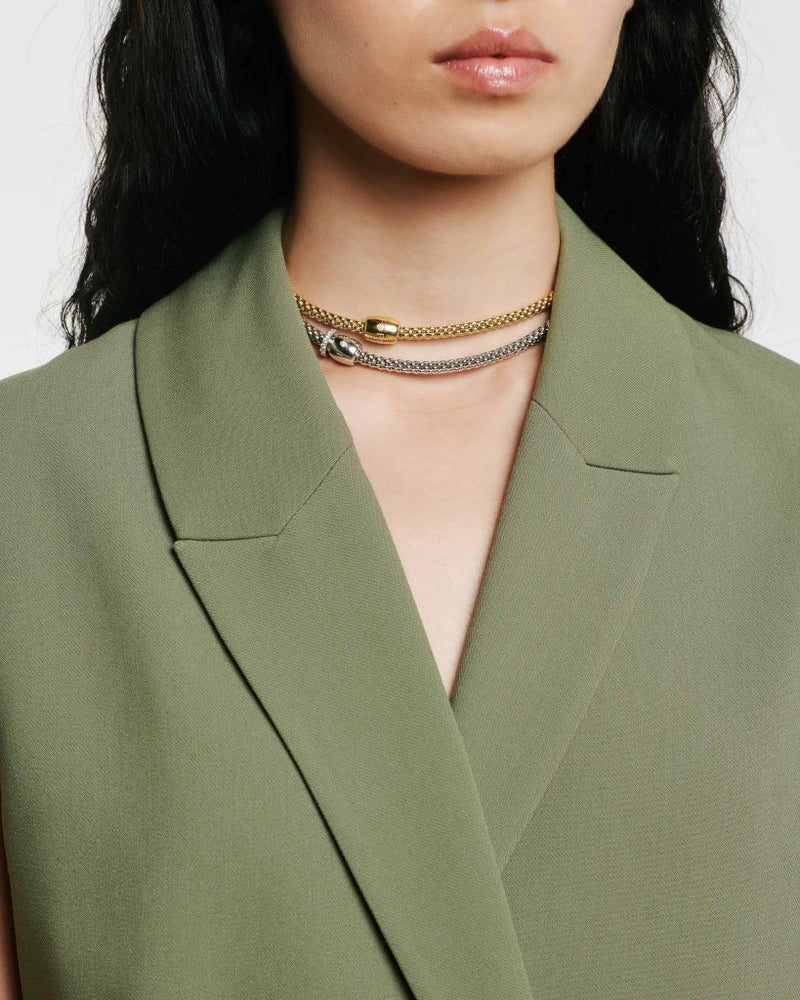 Solo Necklace With Diamond, 37cm - 18ct Yellow Gold - 62606CBBR-G-370