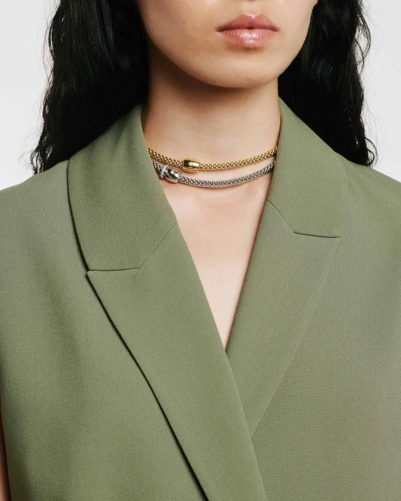 Solo Necklace With Diamond, 43cm - 18ct White Gold - 62606CX_BB_B_XXX_043