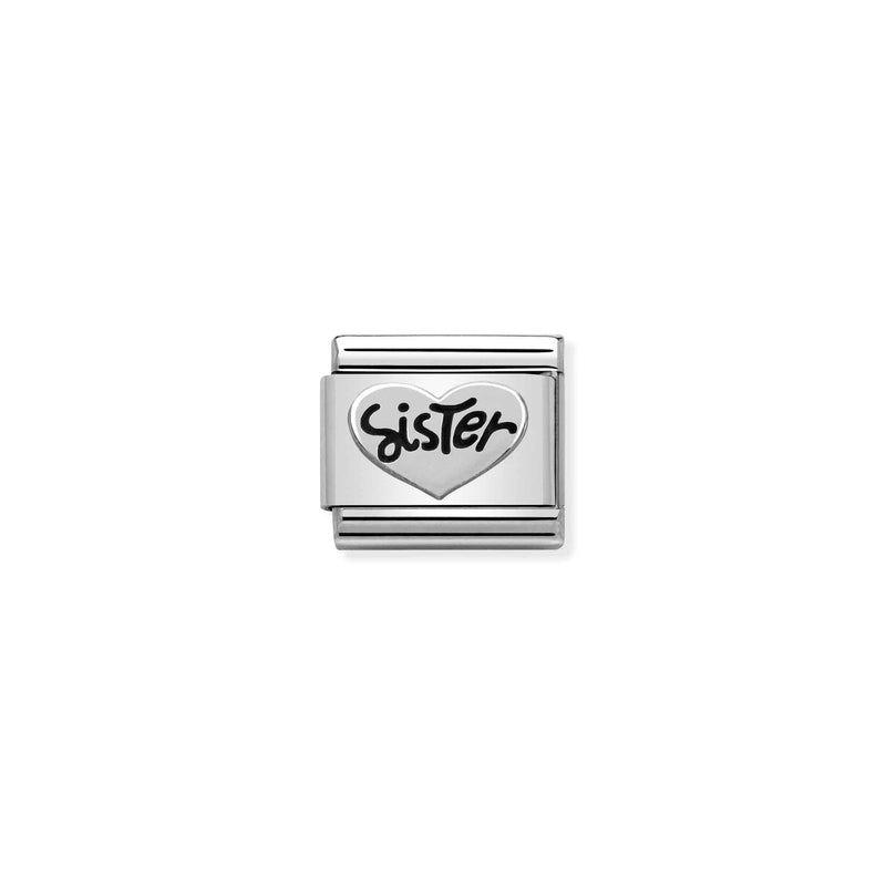 Classic 'Sister' Heart Link - Silver - 330101/11
