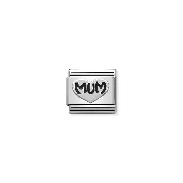 Classic 'Mum' Heart Link - Silver - 330101/12