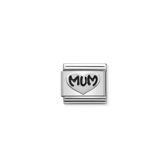 Classic 'Mum' Heart Link - Silver - 330101/12