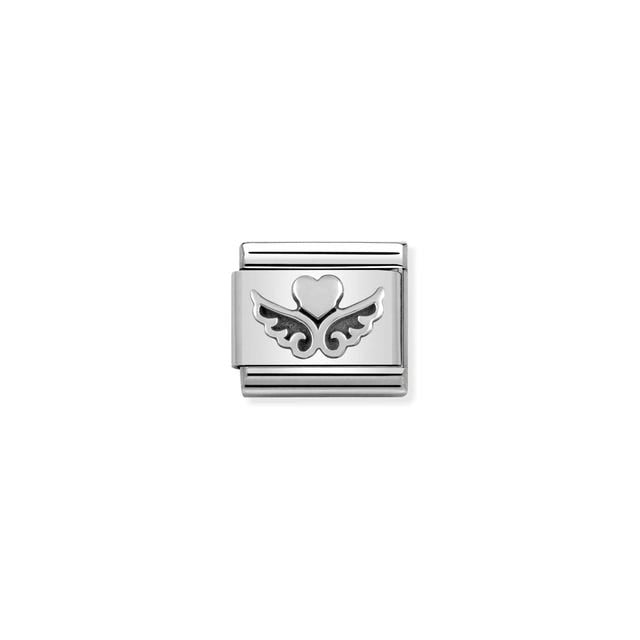 Composable Classic Hearts with Wings Link - Silver - 330101/13