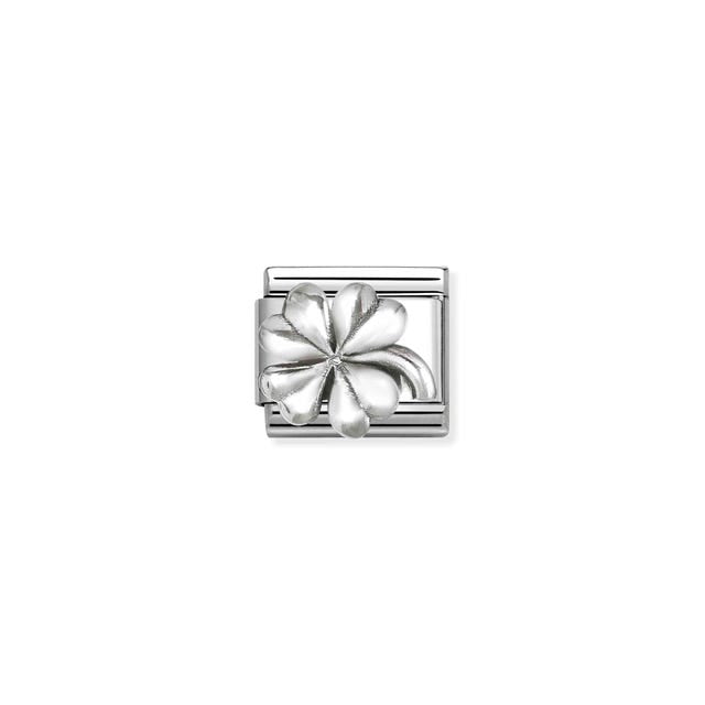 Composable Classic Four Leaf Clover Vintage Link - Silver - 330101/96