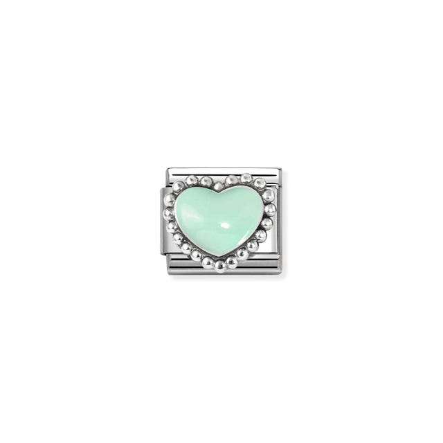 Composable Classic Pastel Green Heart Link - Silver - 330204/35