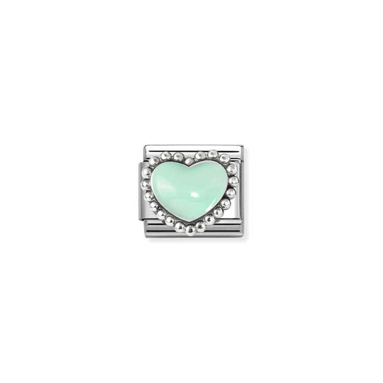 Composable Classic Pastel Green Heart Link - Silver - 330204/35