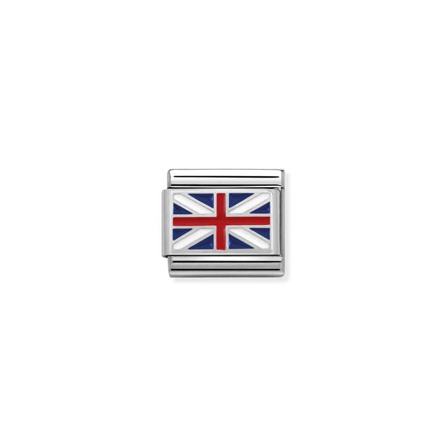 Composable Silver Union Jack Flag Link - 330207/04