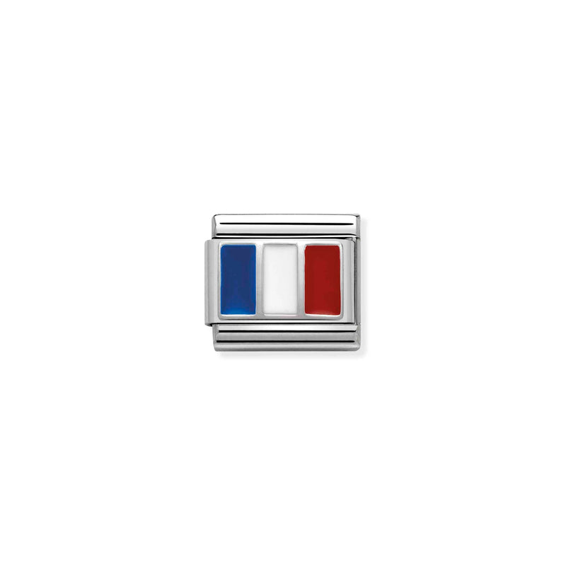 Composable Silver France Flag Link - 330207/12