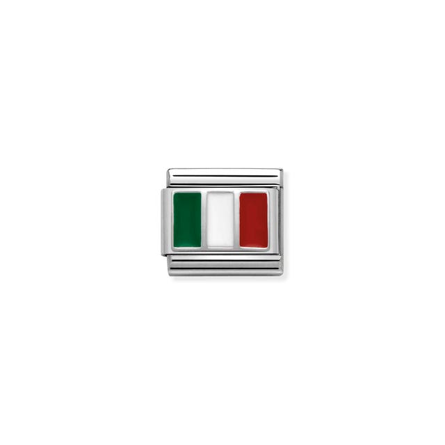 Composable Silver Italy Flag Link - 330207/16