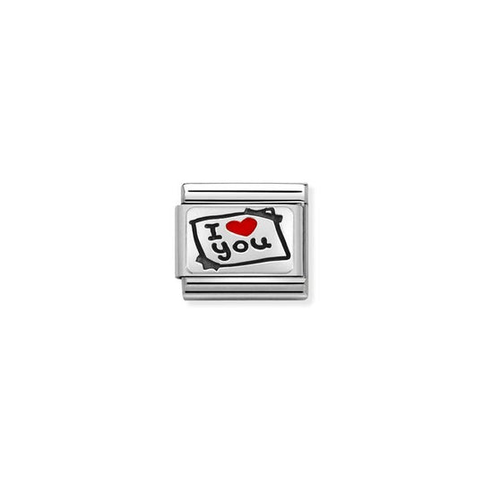 Post-It 'I Love You' Red Heart Link - Silver - 330208/50