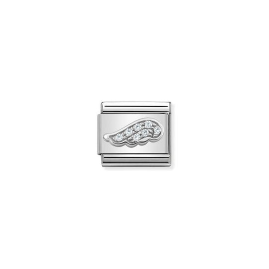 Composable Classic Wing Link With Stones - Silver - 330304/16