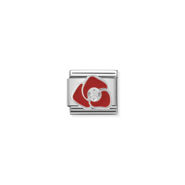 Composable Classic Rose Link - Silver/Red - 330305/05