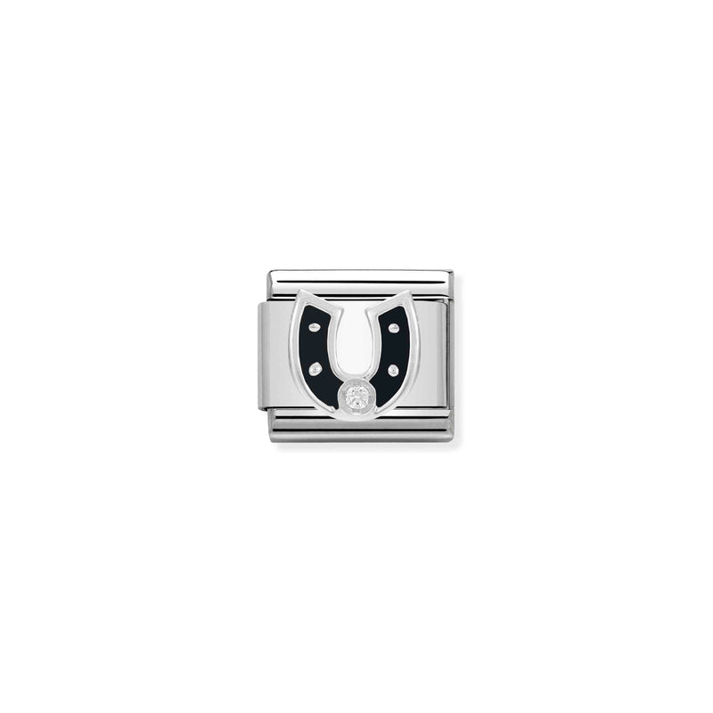 Composable Silver Black Horseshoe Link - 330305/11