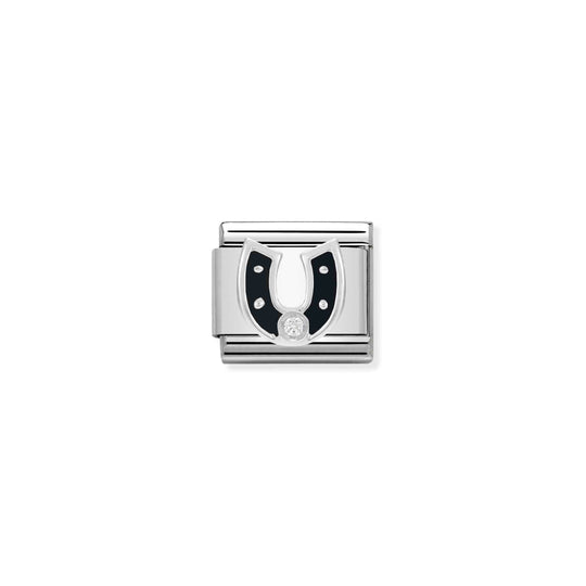 Composable Silver Black Horseshoe Link - 330305/11