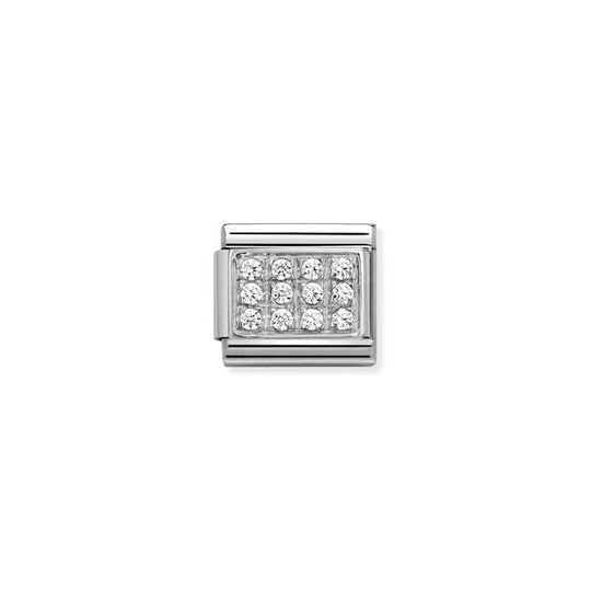 Composable Classic White Stones Link - Silver - 330307/01