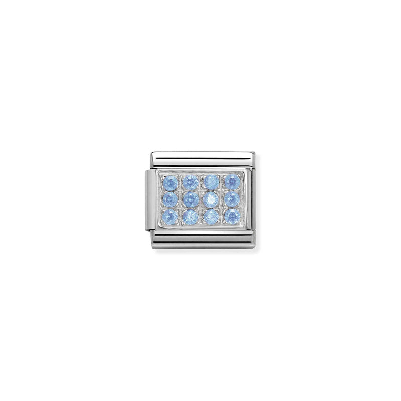 Composable Silver Light Blue Pave Link - 330307/05