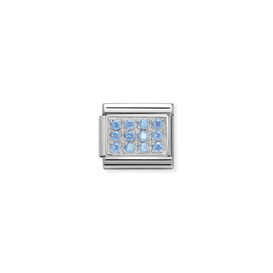 Composable Silver Light Blue Pave Link - 330307/05