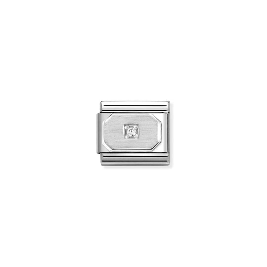 Composable Classic Rectangle With White Stone Link - 330311/17