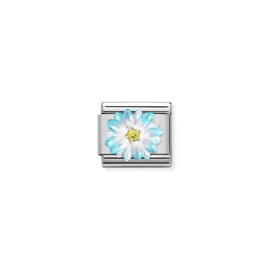 Composable Classic Light Blue Flower Link - 330321/06