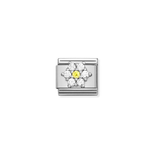 Composable Classic Silver Yellow Flower CZ Link - 330322/01