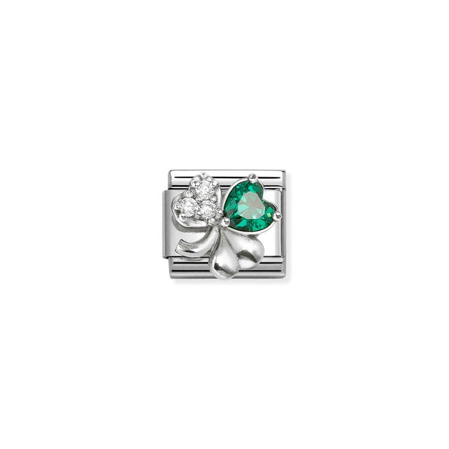 Composable Classic Green Clover Link - Silver - 330322/10