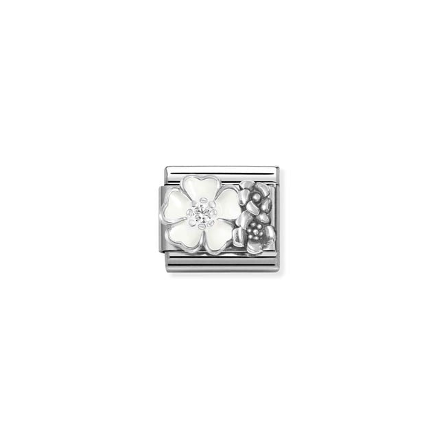 Composable Classic Flowers With CZ Link - Silver - 330325/01