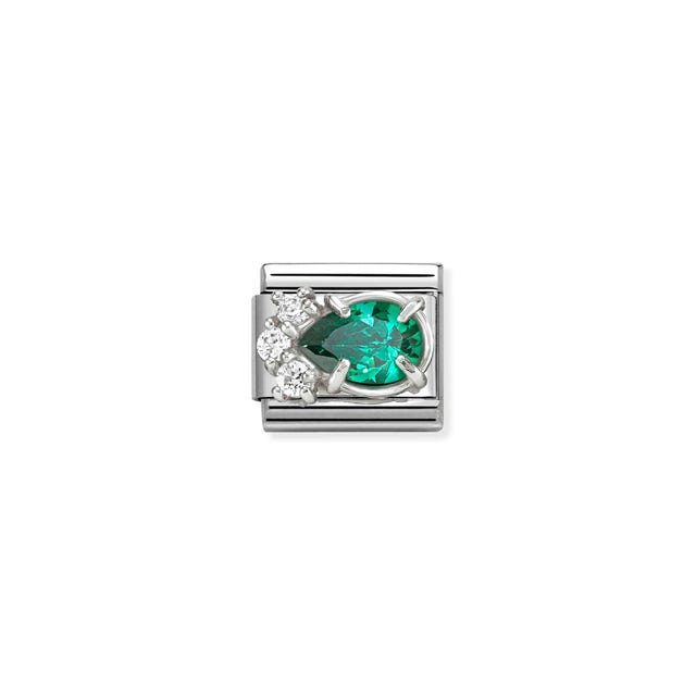 Composable Classic Green Drop Link - Silver - 330329/03