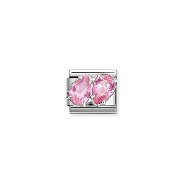Composable Classic Pink Double Drop Link - Silver - 330329/10