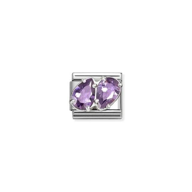 Composable Classic Purple Double Drops Link - Silver - 330329/14