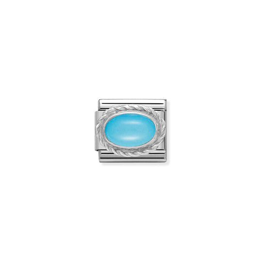 Composable Classic Turquoise Stone Link - Silver - 330503/06