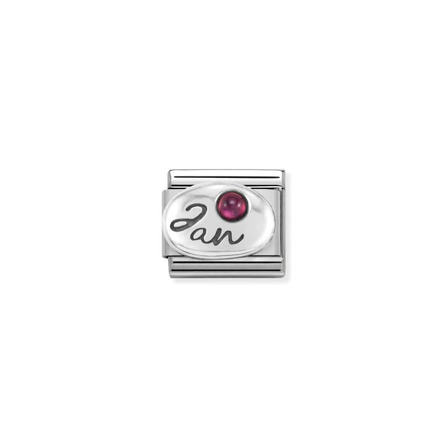 Classic Silver January Birthstone Charm - Garnet - 330505/01
