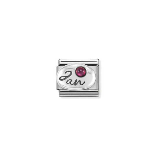 Classic Silver January Birthstone Charm - Garnet - 330505/01