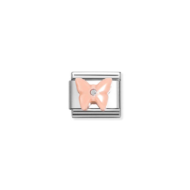 Composable Classic Pink Butterfly Link - Silver - 330509/14