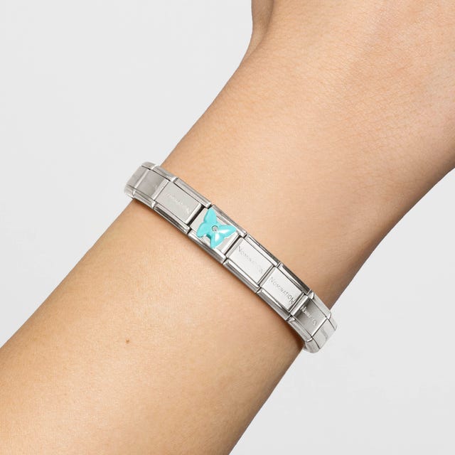 Composable Classic Turquoise Butterfly Link - Silver - 330509/15
