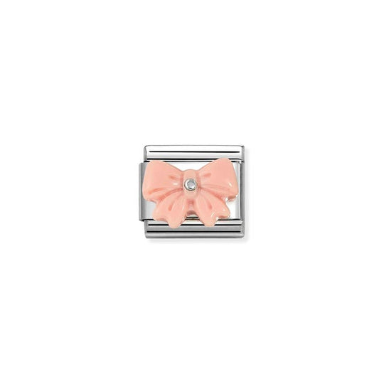 Composable Classic Pink Bow Link - Silver - 330509/21