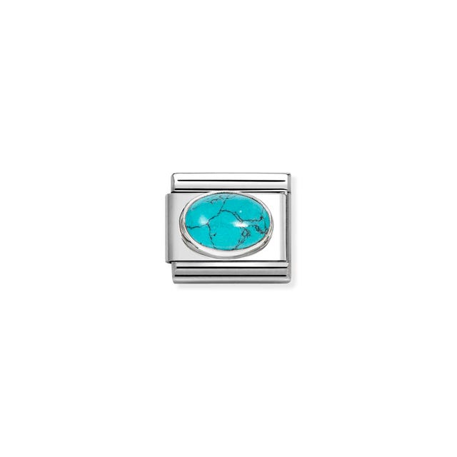 Composable Classic Turquoise Stone Link - Silver - 330510/49