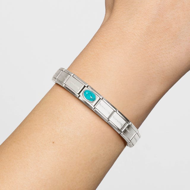 Composable Classic Turquoise Stone Link - Silver - 330510/49