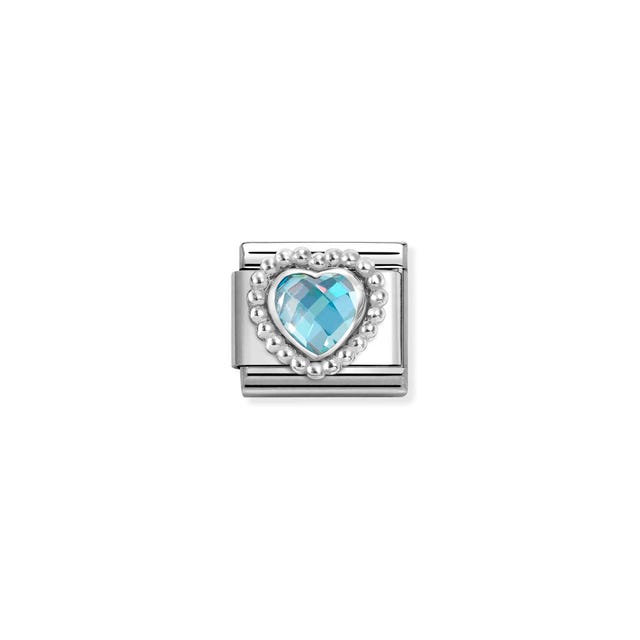 Composable Classic Light Blue CZ Heart Link - 330606/006