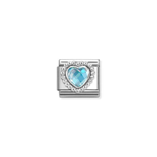 Composable Classic Light Blue CZ Heart Link - 330606/006