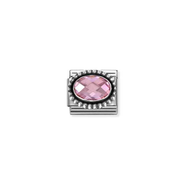 Composable Classic Pink Vintage CZ Link - Silver - 330607/003