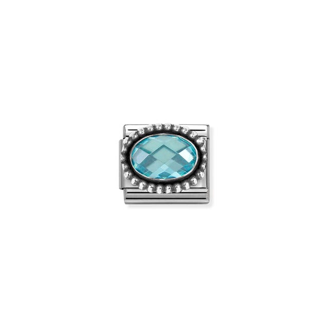 Composable Classic Light Blue Stone Vintage Link - Silver - 330607/006