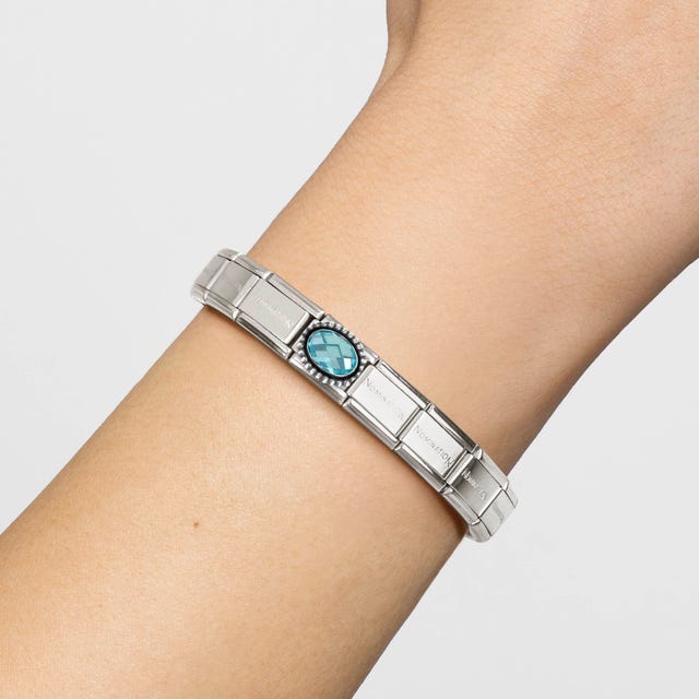Composable Classic Light Blue Stone Vintage Link - Silver - 330607/006